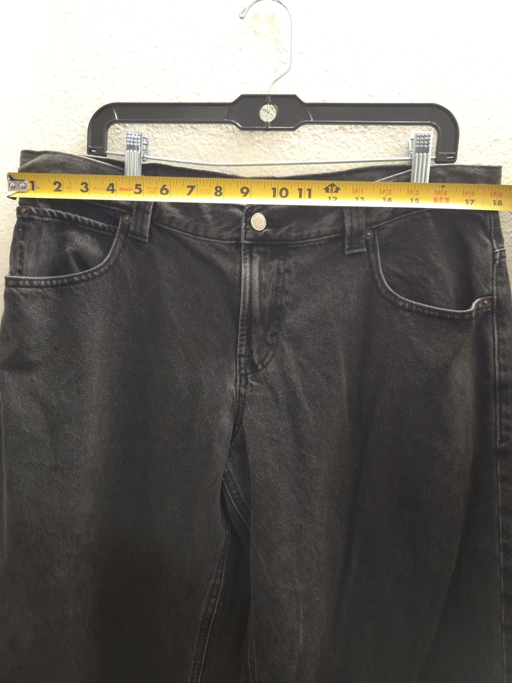 PacSun Sloane Ultra Baggy Y2K Raw Hem Mid Rise Black Jeans Size 31 - Picture 4 of 8